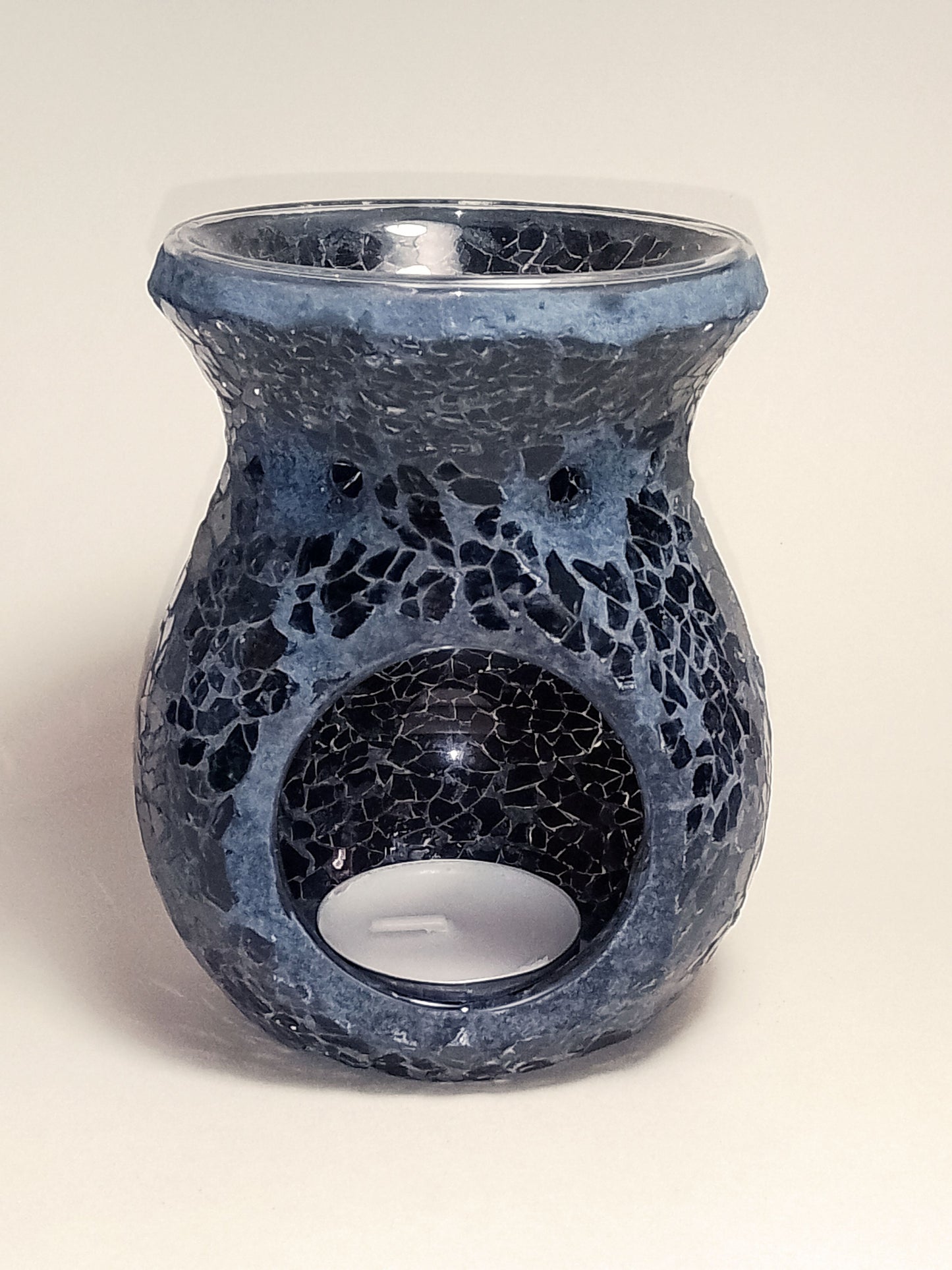 Black Crackle Rounded Wax Burner