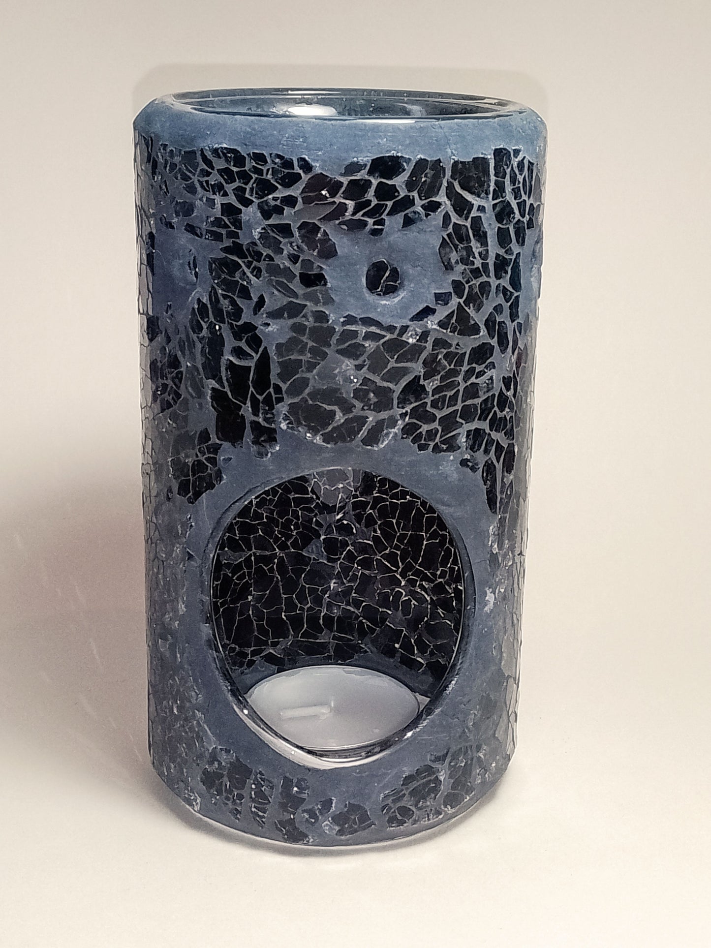 Black Crackle Pillar Wax Burner