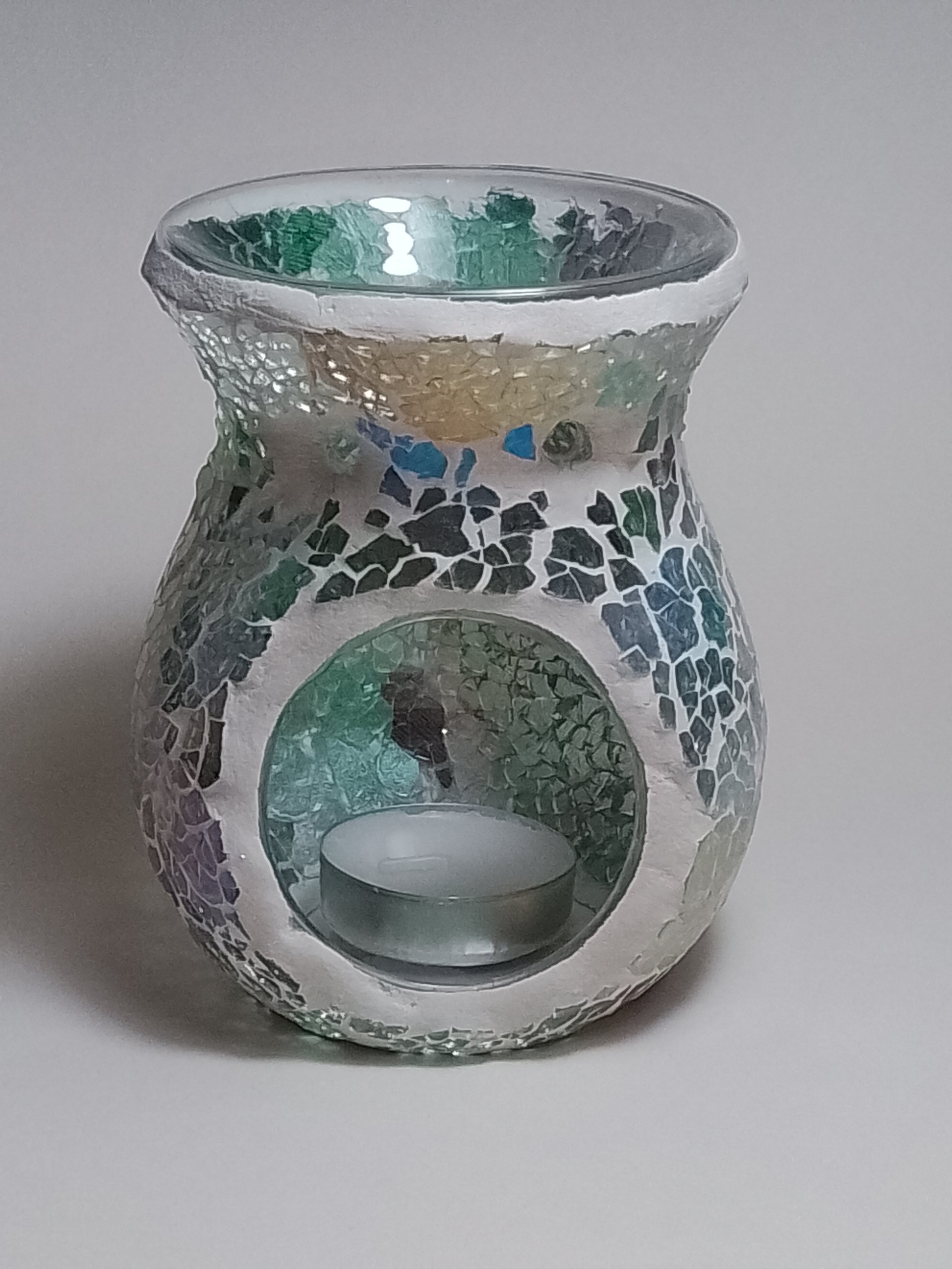 Bruciatore Per Oli Essenziali In Vetro Silver Crackle - Something Different, 14x11 Cm - 2