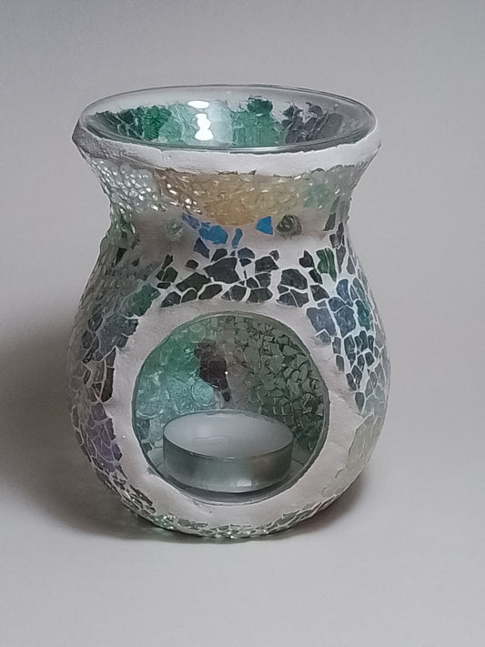 Iridescent Crackle Rounded Wax Burner