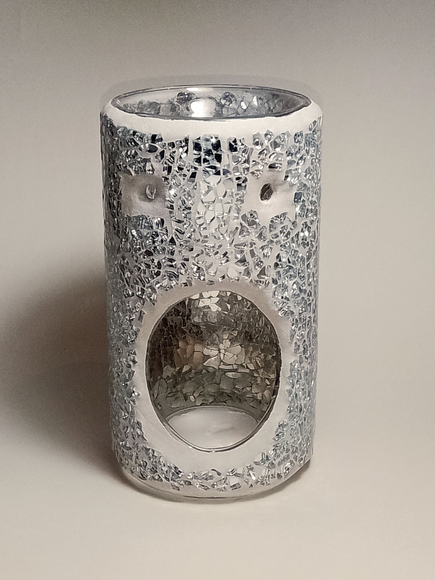 White Crackle Pillar Wax Burner