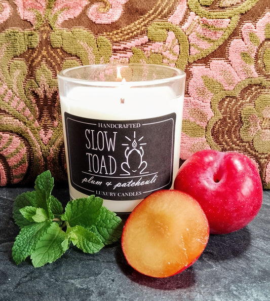 Plum & Patchouli Scented Candle